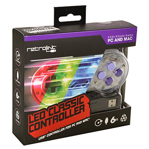 Retrolink USB SNES fjarstýring með LED lýsingu